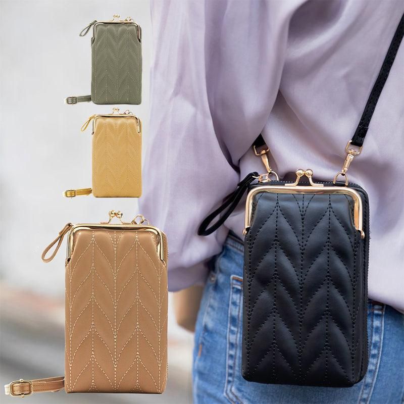 Women Mobile Phone Bag Pu Leather Purse Wallet Shoulder Pouch Small Crossbody Au - Green — image 4
