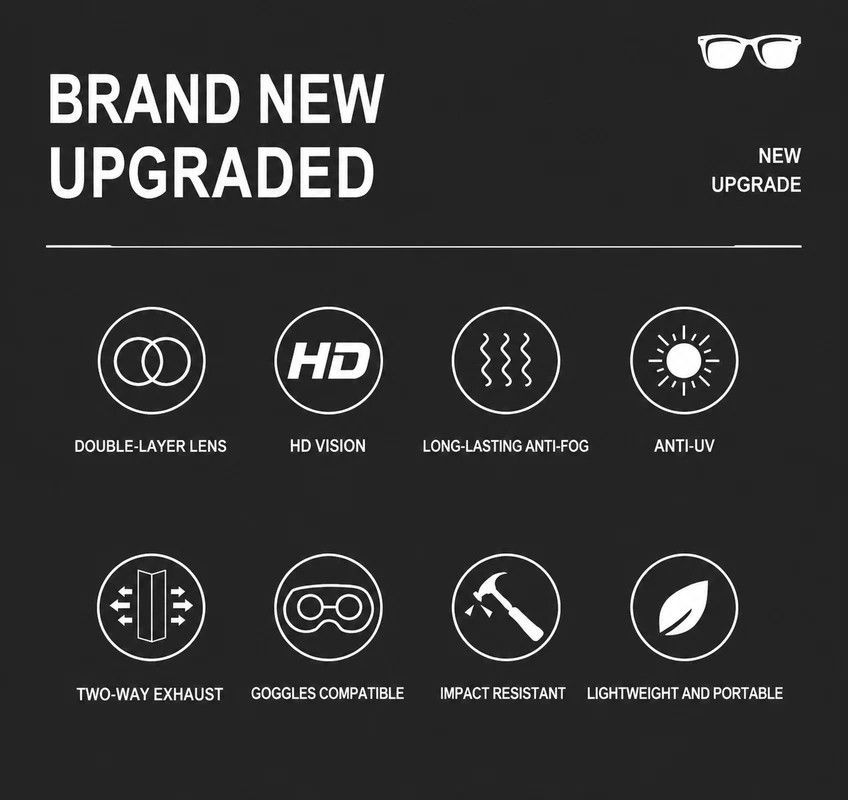 Heartfelt Present For Ski Enthusiasts, Wind Resistant Anti-Glare Ski Glasses With Vibrant Rainbow Lens, Black Frame — image 3