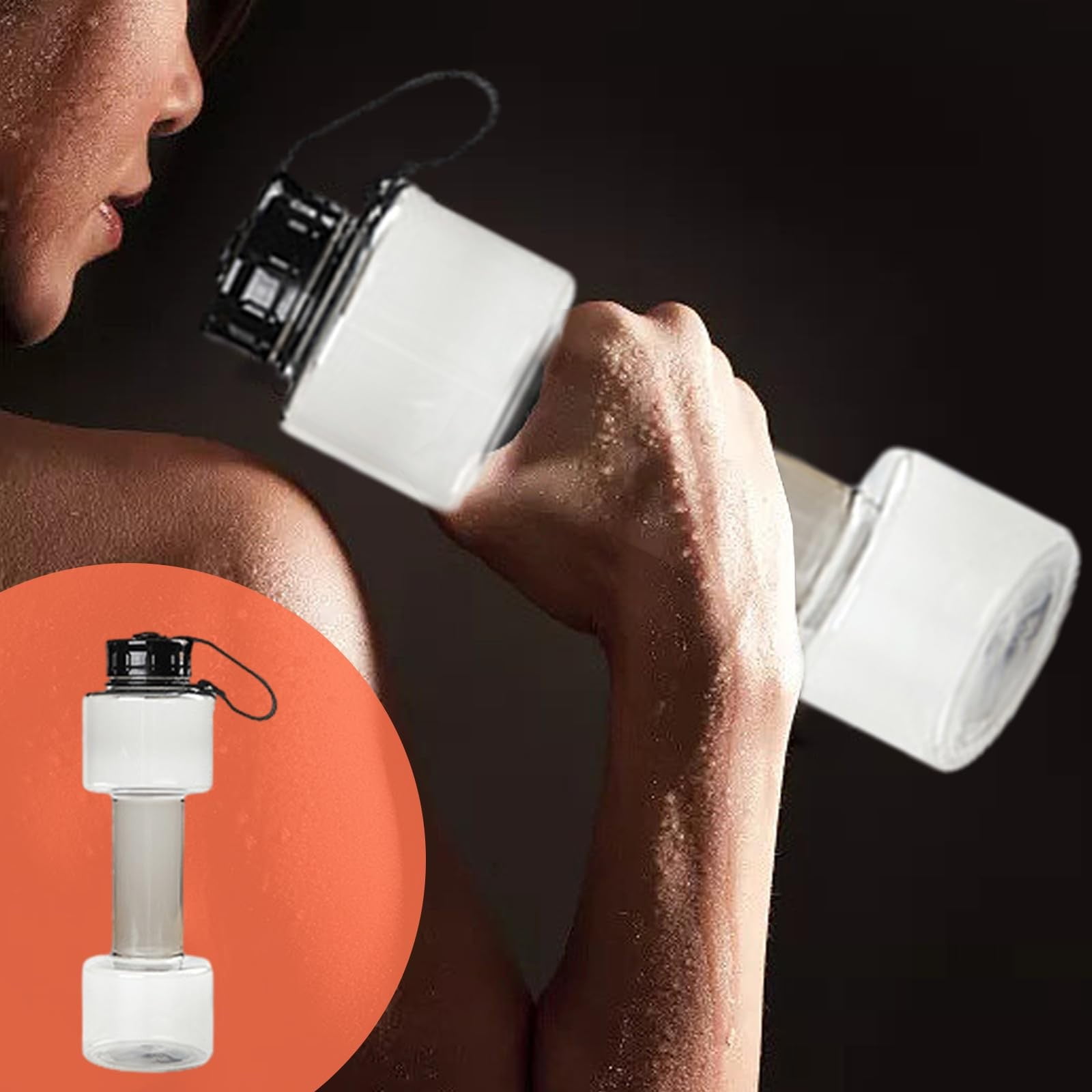 Portable Kettle, Water Bottle Multifunctional Water Bottle Dumbbell Shaped Drinking Bottles Leakproof Bottle Drinking Bottle for Gym School Cycling Outdoor — image 2