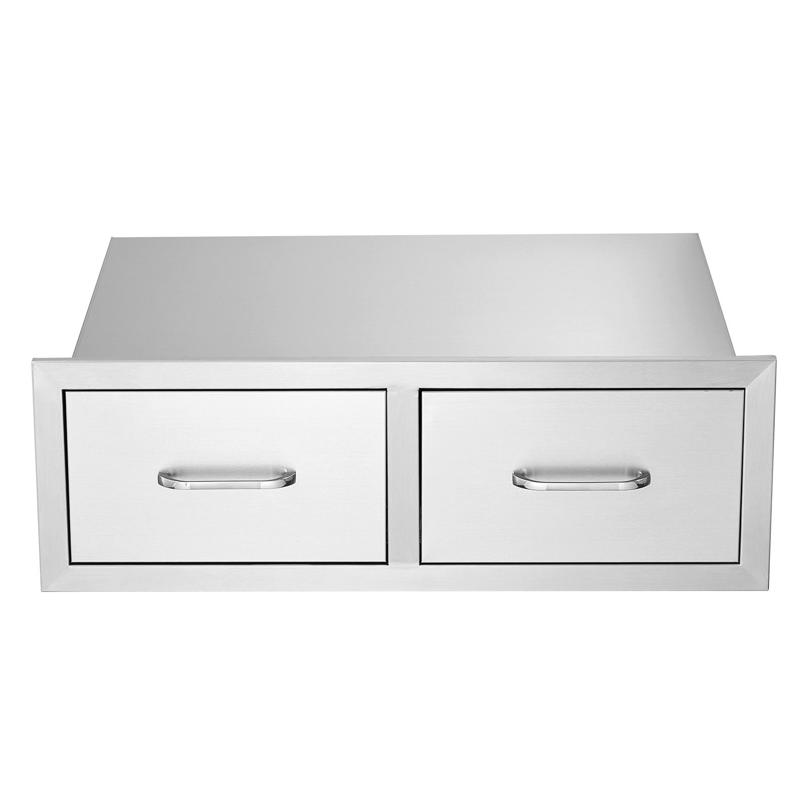 Outdoor Kitchen Drawers 30" W x 10" H x 20" D, Horizontal Double BBQ Access Drawers Stainless Steel with Handle, BBQ Island Drawers for Outdoor Kitchens or