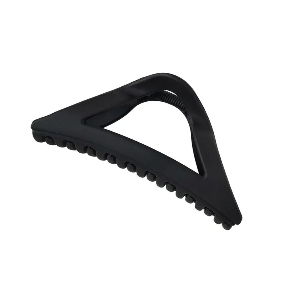 Women's Simple Hair Claws Clip Large Geometric Barrette Ponytail Clamp Hairpin - Black