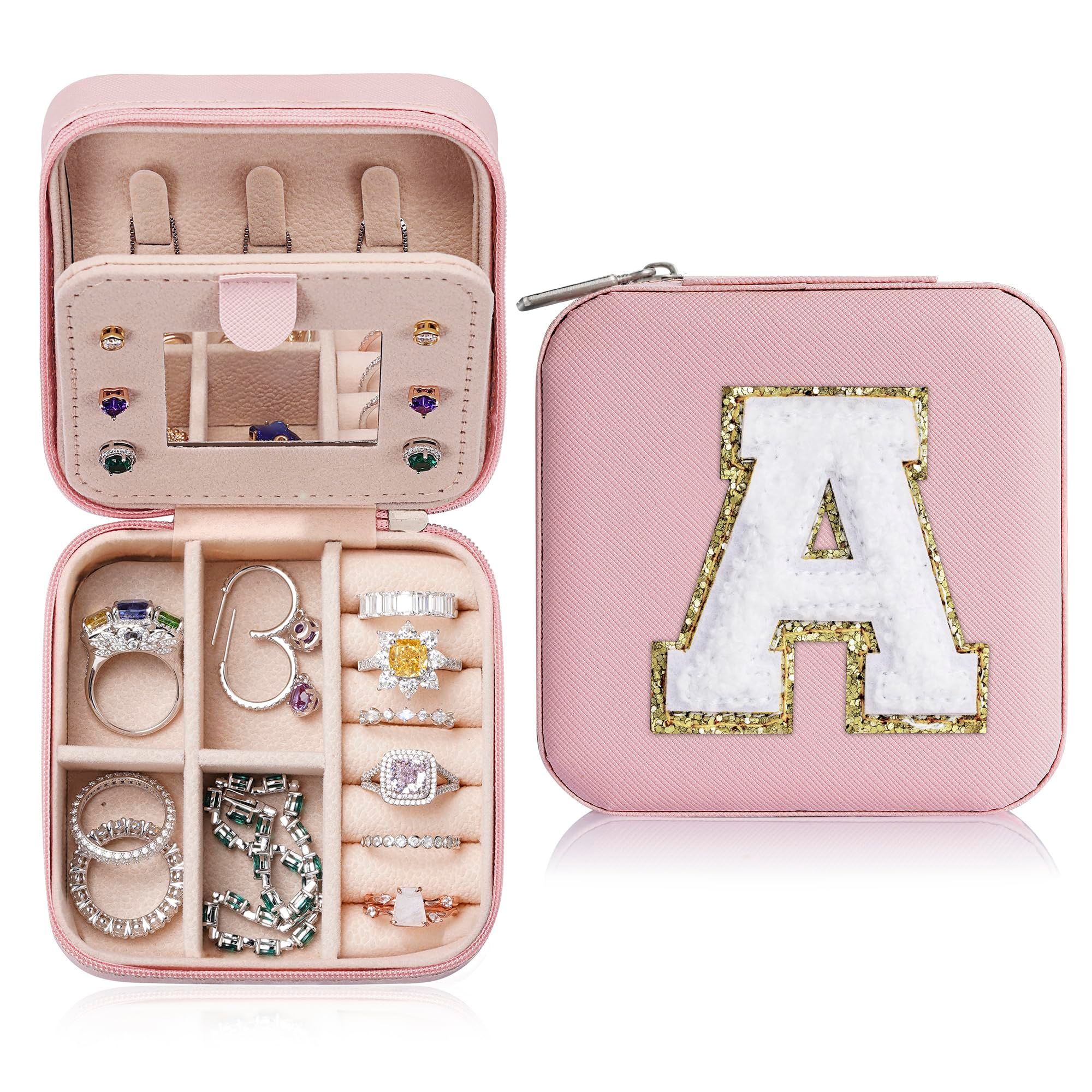Graduation Gifts for Her - Trendy Travel Jewelry Case, Pink Travel Jewelry Box | Birthday Gifts, Travel Jewelry Case
