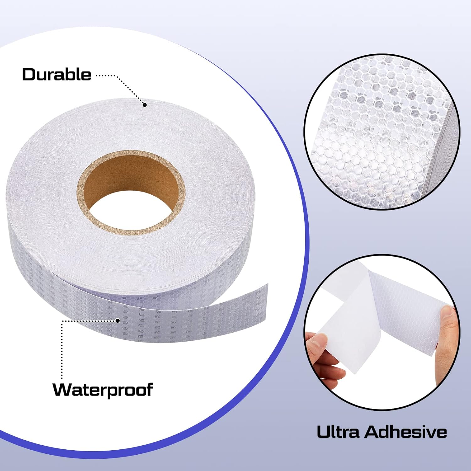230 Ft Driveway Basketball Tape Outdoor Court Adhesive Marking Lines for Tennis Badminton Parking Floor Pavement Indoor, 2 in Wide (White, PVC) White โ image 6