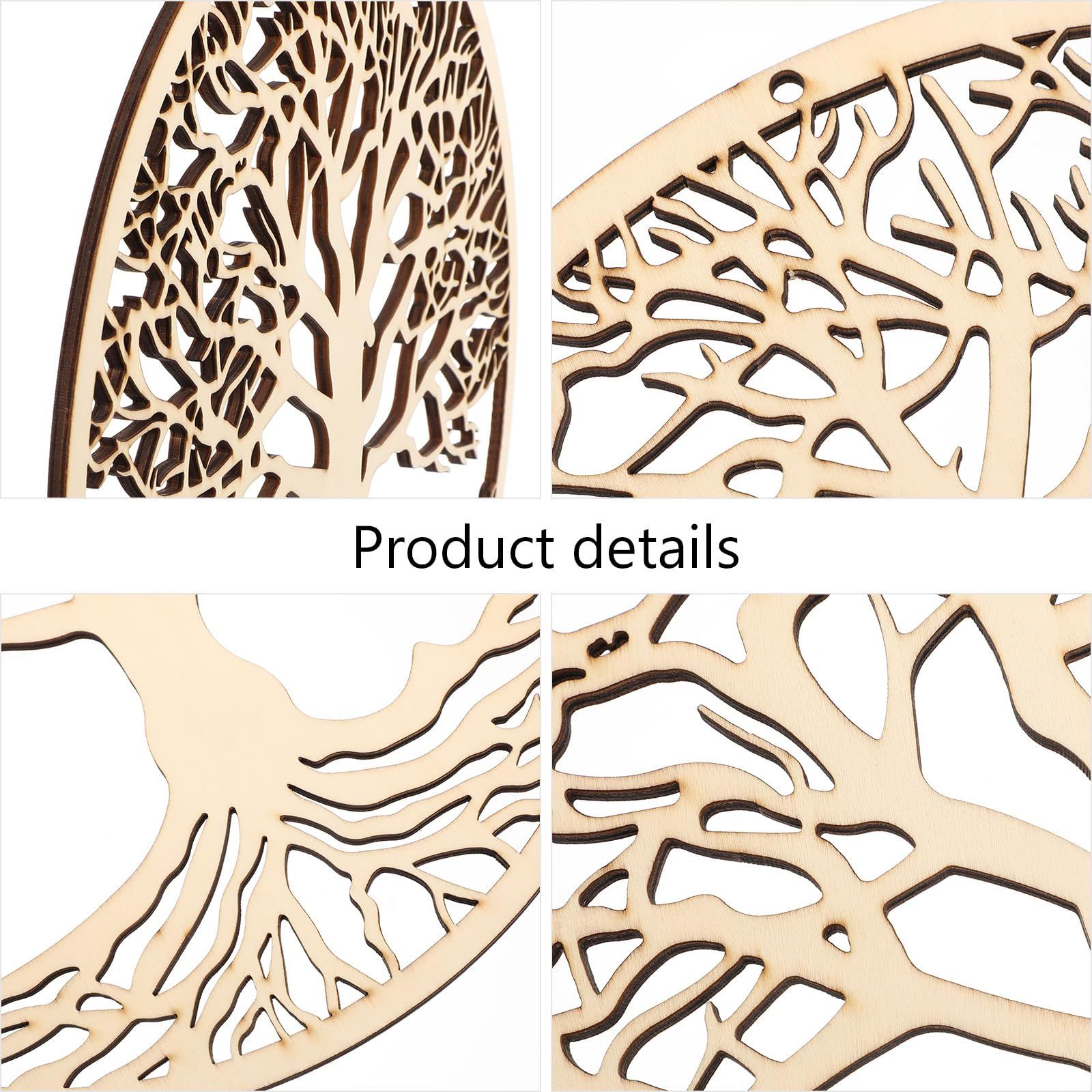 Tree of Life Pendant Wooden Tree of Life Hanging Art Wall Wooden Flower Wall Decoration Wedding Logo — image 5
