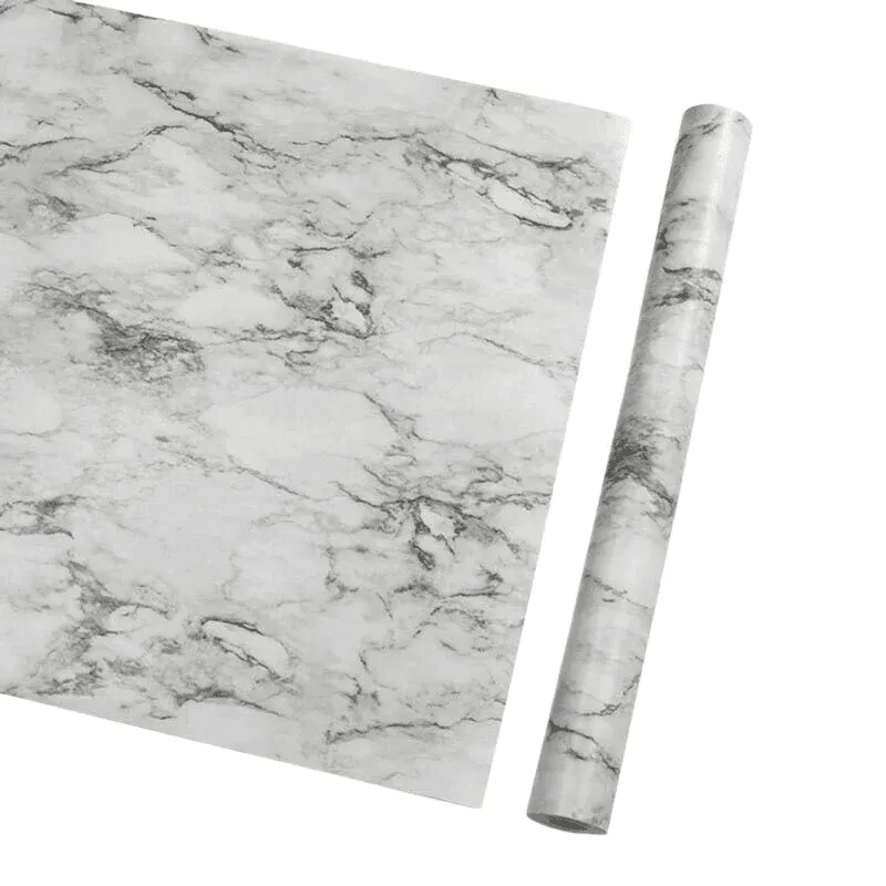 10M Marble Self-Adhesive PVC Wall Sticker Wallpaper Decor - White Marble-B
