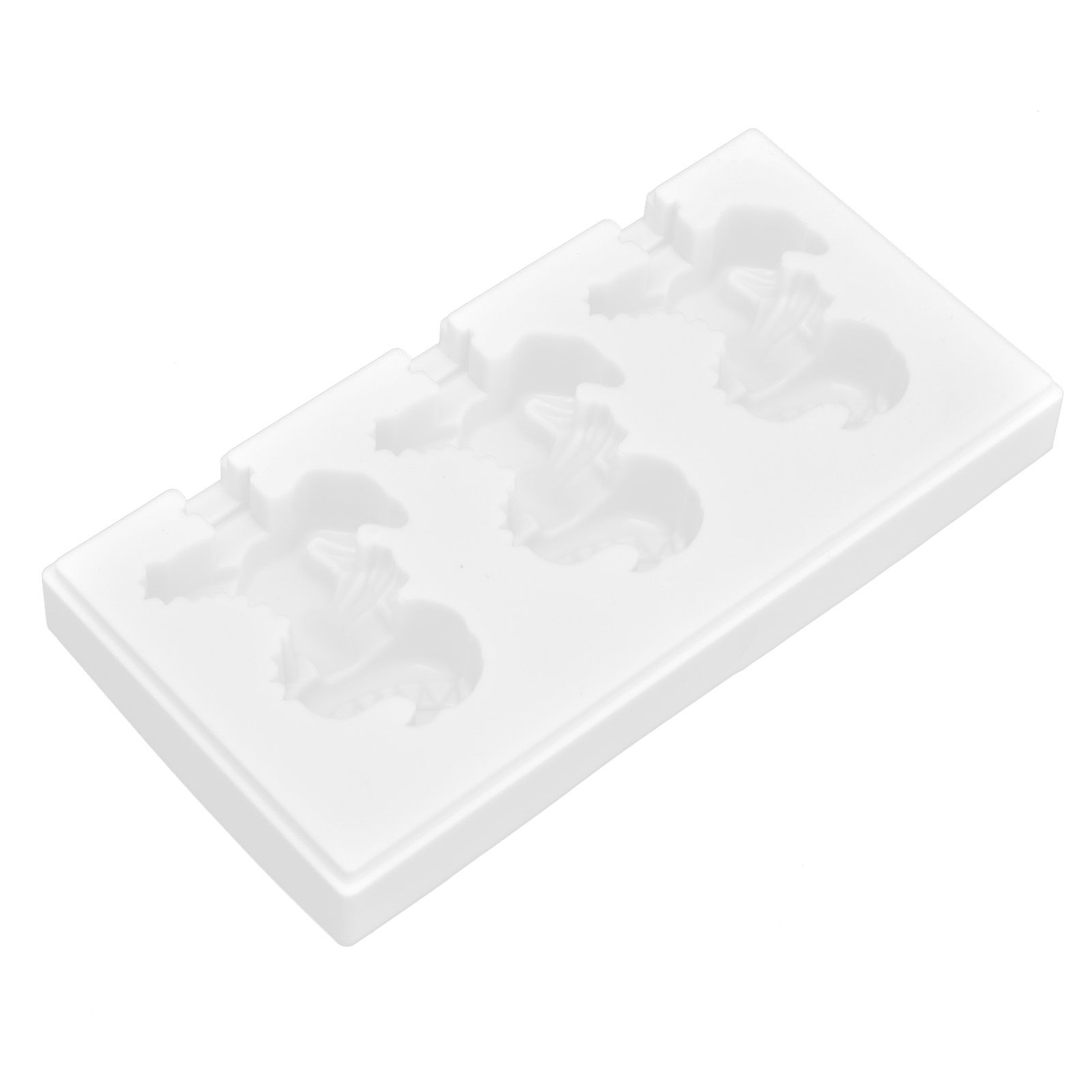 Multi Grid Silicone Ice Bar Mold Heat Resistant Ice Cream Making Mold Kitchen DIY Tool(3Grid Dinosaur Shape ) — image 4