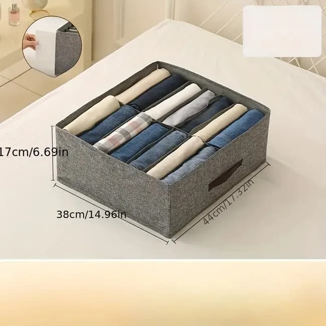 Collapsible Stackable Storage Box with Compartments and Reinforced Handles for Clothes Toys — image 2