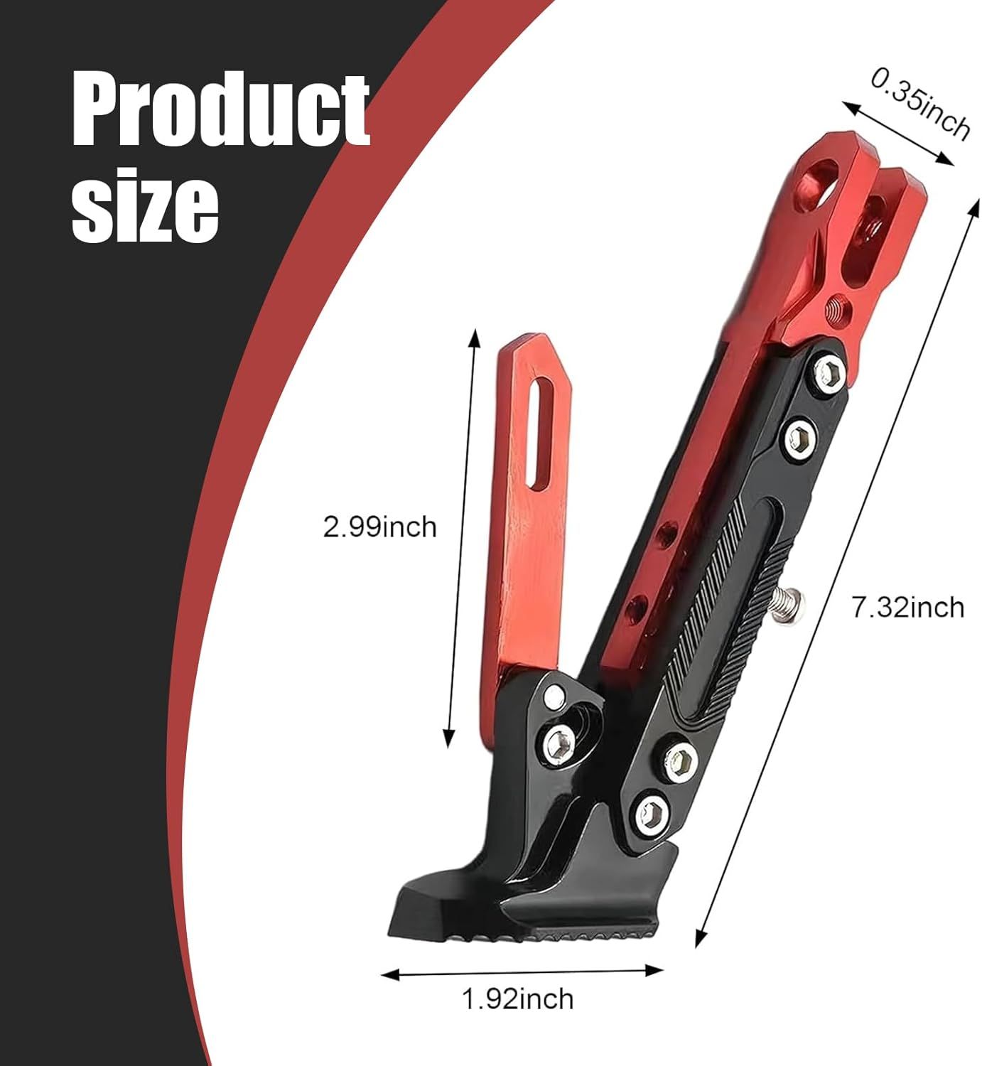 Motorcycle Kickstand, Anti-slip Height Adjustable Side Stand, Cool Anti-rust Modified Parking Foot Support, Universal Exterior Accessory for Scooter โ image 3