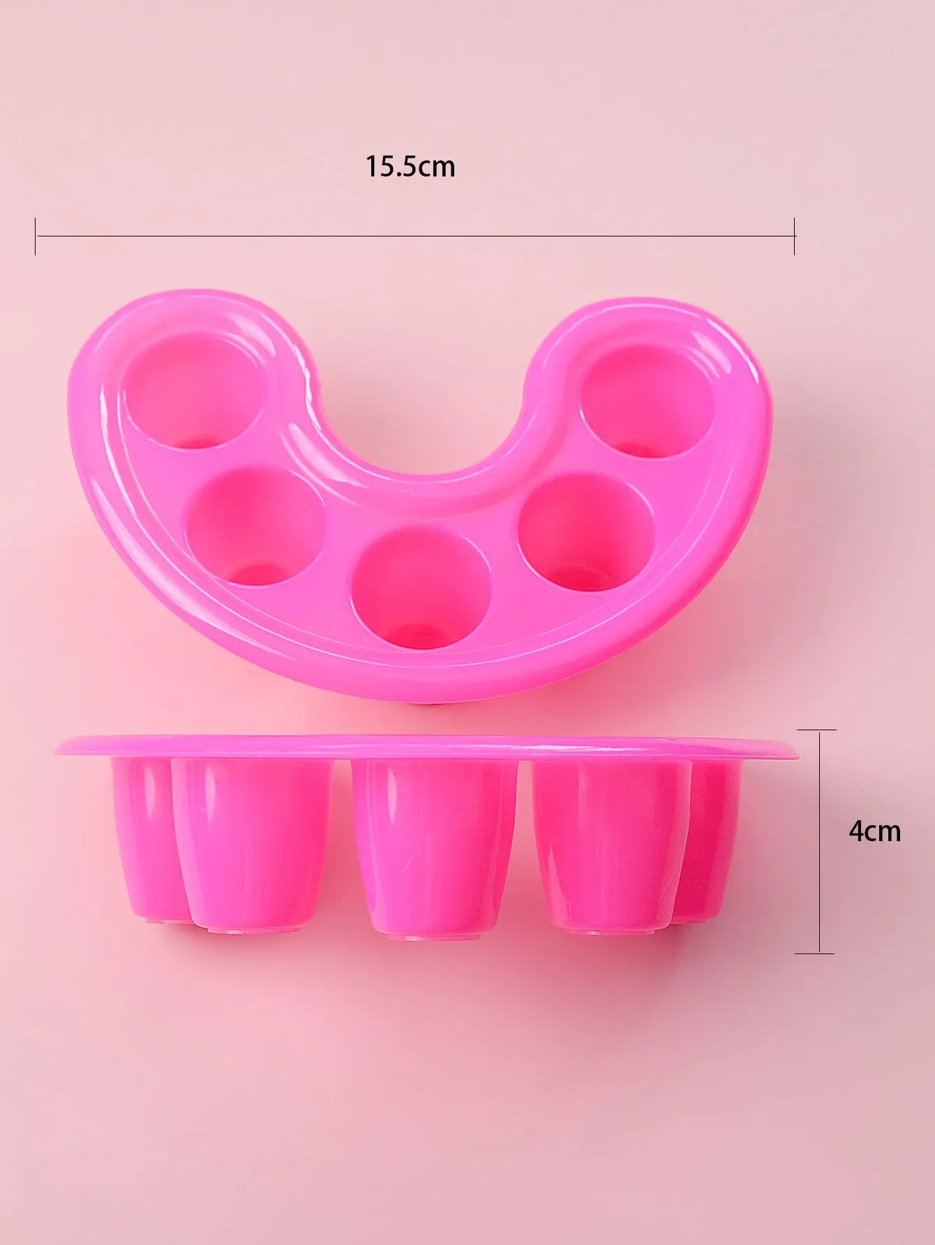 2pcs Nail Soak Bowl Manicure Tray Acrylic Nail Art Tools Salon Supplies For Soaking Fingertips Press On Nails Pedicure Spa Kit Pink — image 4