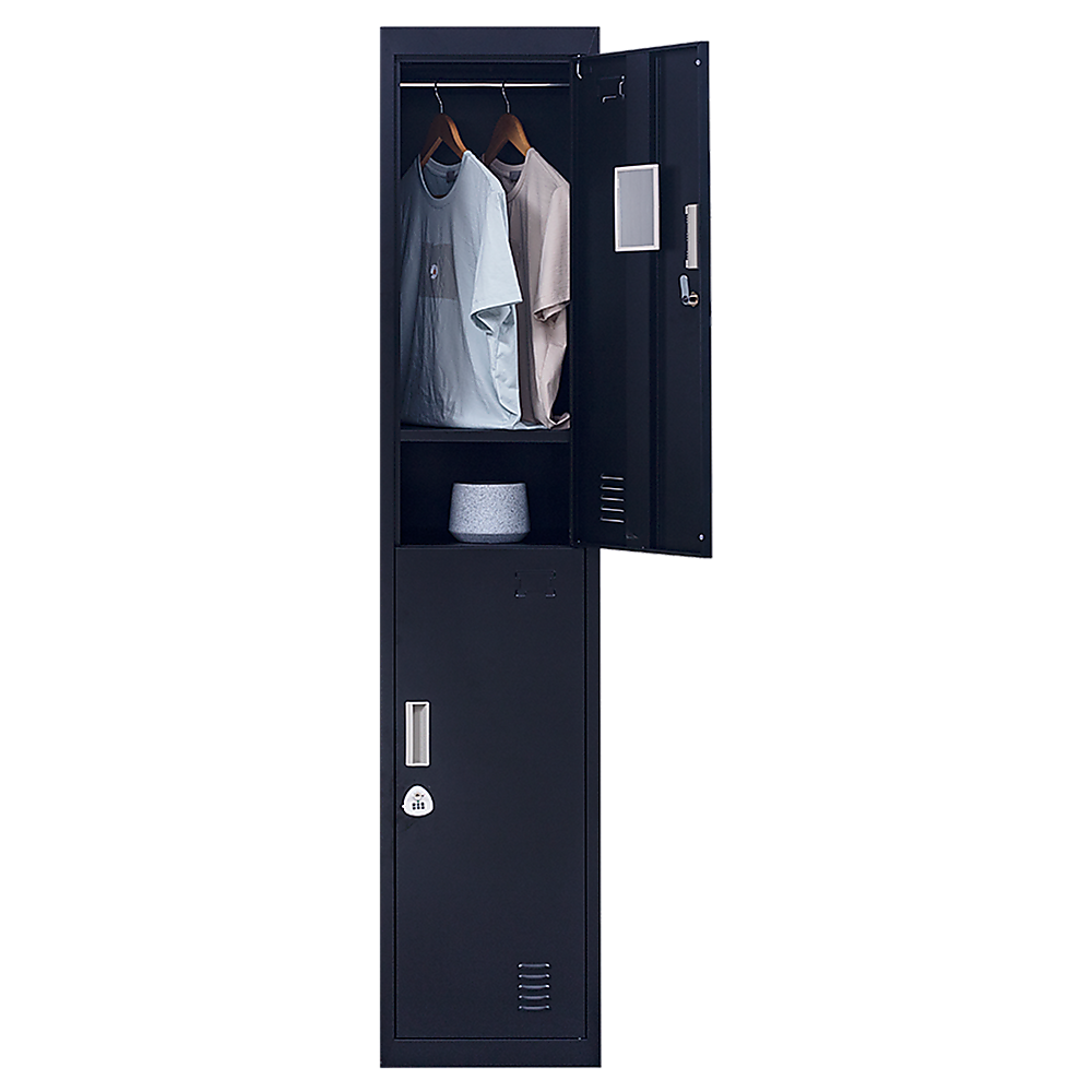 2-Door Vertical Locker for Office Gym Shed School Home Storage — image 5