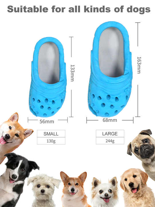 Size S Yellow Tough Slipper Dog Chew Toy - Natural Rubber Treat Dispenser & Teeth Cleaner for Interactive Play & Boredom Relief โ image 5