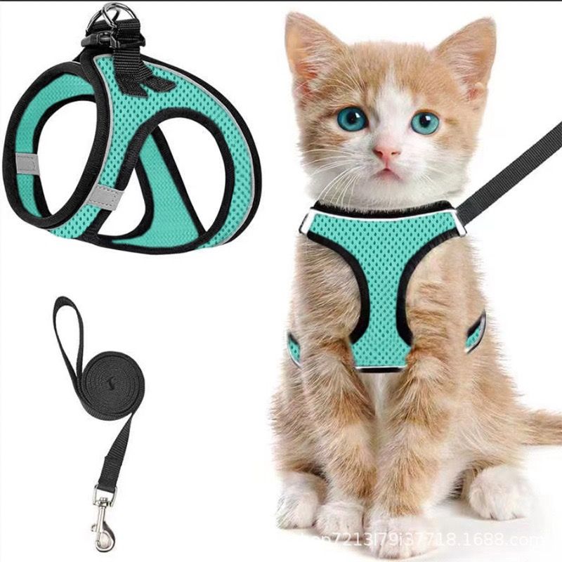 Escape-Proof Cat Harness and Leash Set with Reflective Soft Mesh Vest for Safe Outdoor Adventures with Your Feline Friend (S, Blue) — image 3