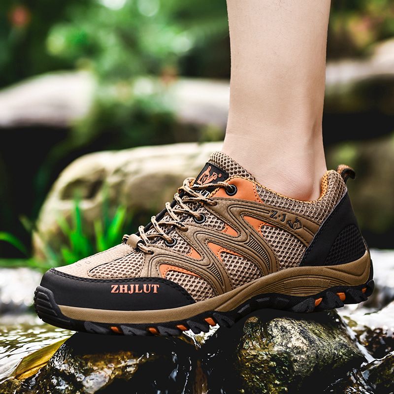 Qifeng Men Women Outdoor Breathable Hiking Shoes Khaki 40 โ image 3