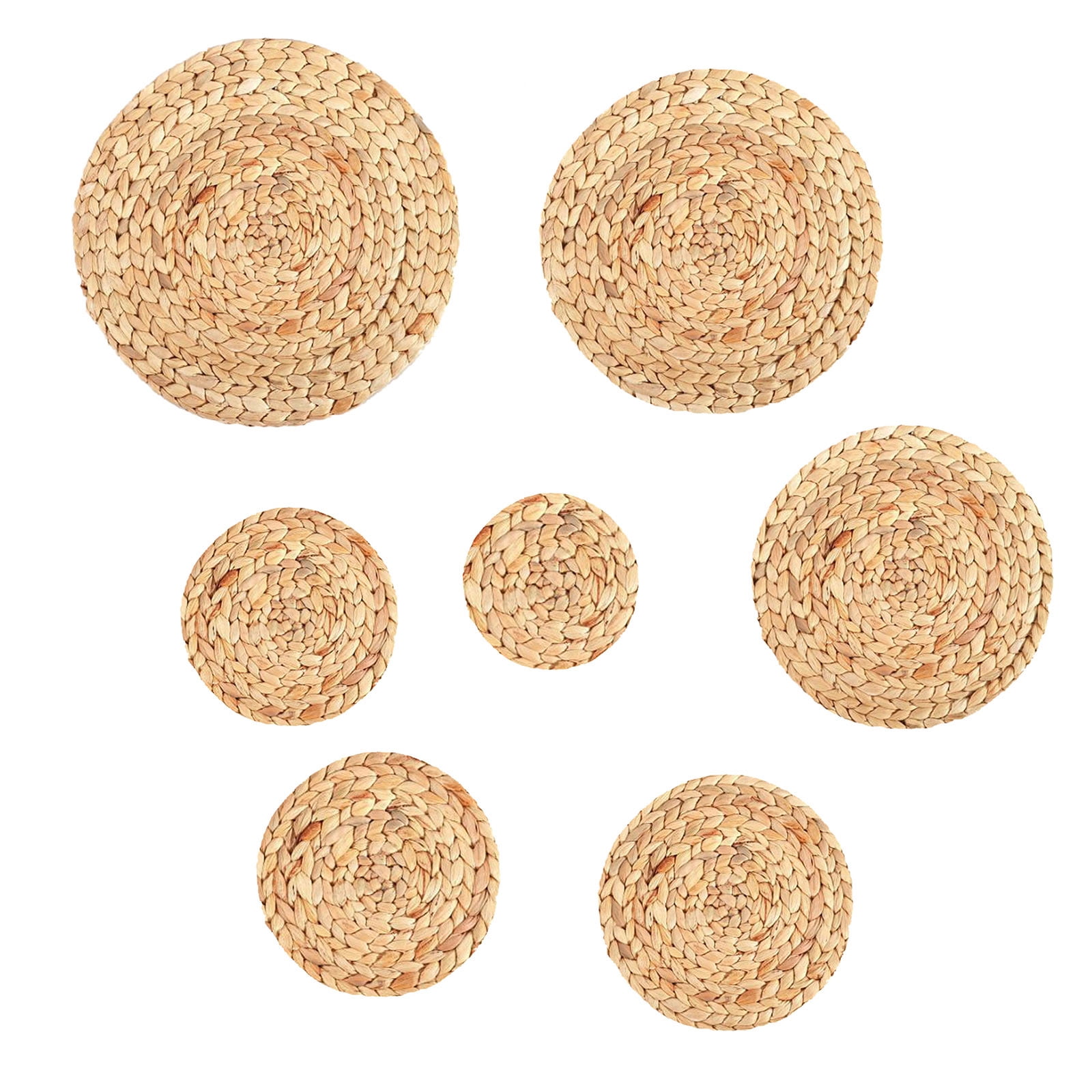 Woven Placemat, Desktop Ornament Promotion, Household Pure Hand Woven Water Hyacinth Grass Mat Cup Bowl Pot Plate Anti Scalding Heat Insulation Table — image 3