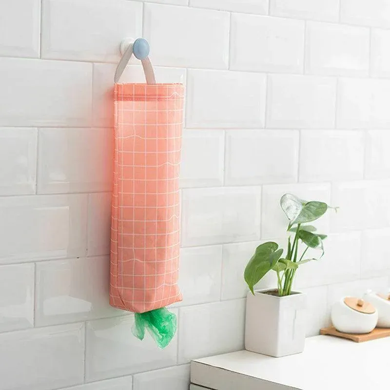 Plastic Bag Bags Hanger Organizer Storage Kitchen Trash Garbage Dispenser Holder - Red — image 6