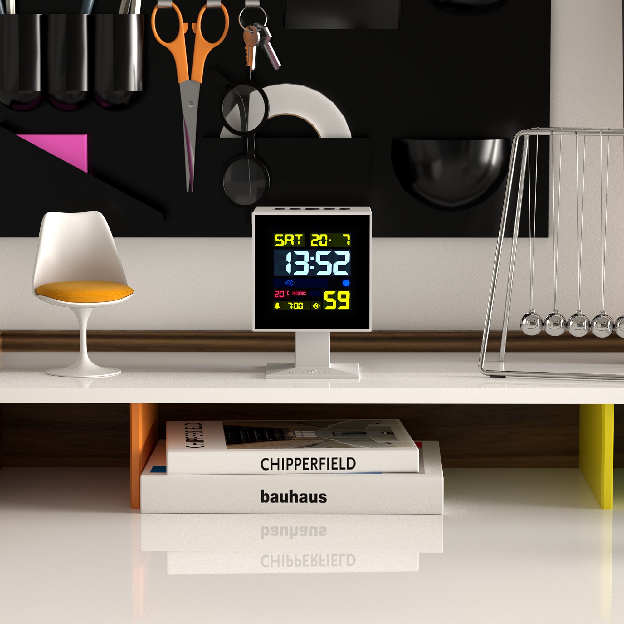 Newgate Monolith Lcd Alarm Clock White — image 3
