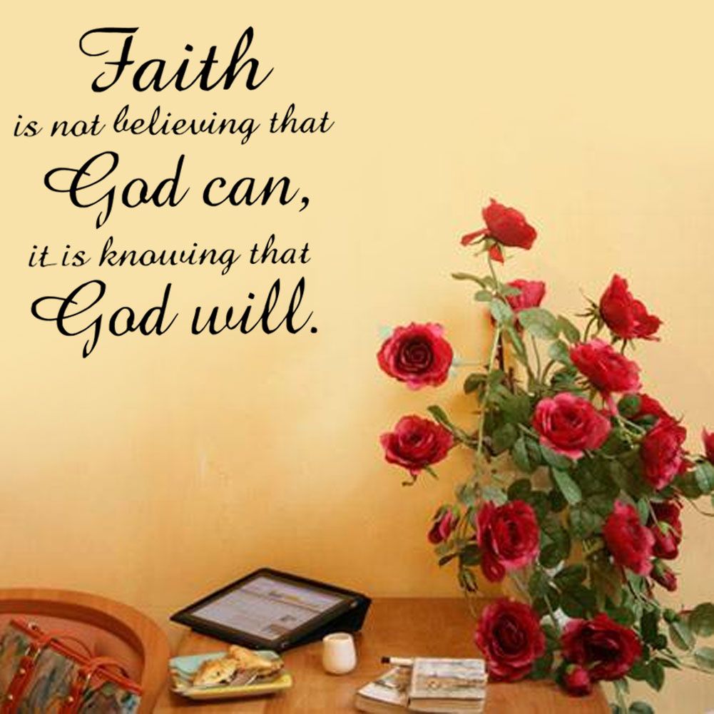 Black PVC Wall Sticker Faith God Quote Vinyl Art Decal Home Study Room Decoration Removable — image 3