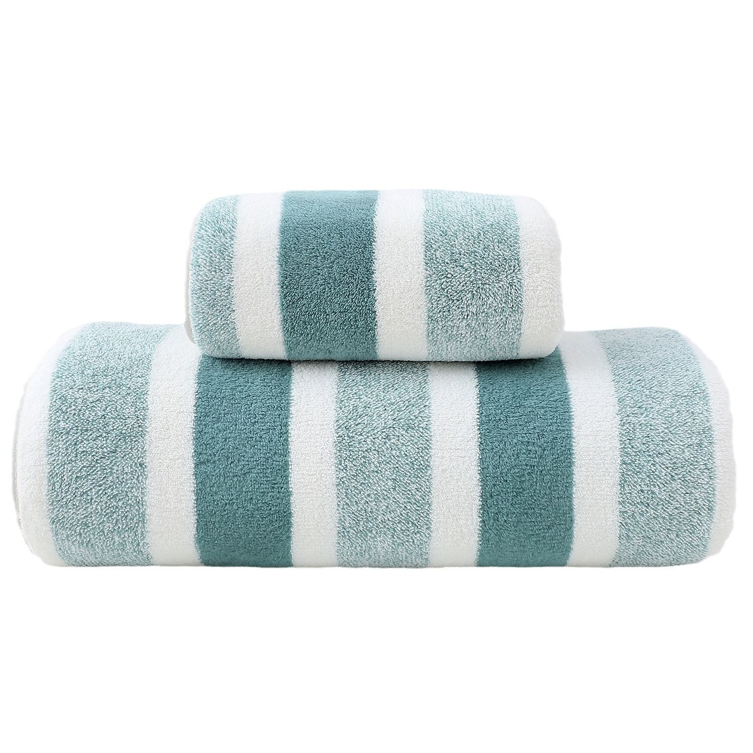 Absorbent Striped Towel 6 Piece Bundle Brown White Bath Towel Hand Towel Face Washer Home Spa Shower Travel Set