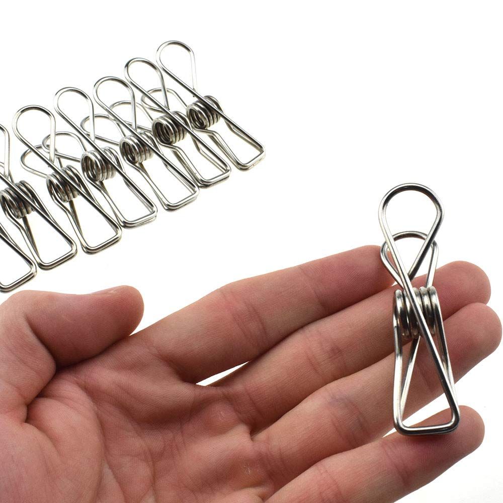 20PCS Stainless Steel Clothes Pegs Clips Metal Wire Utility Clips Laundry Pins for Hanging Clothes Food Bag Chips Bag Paper โ image 2