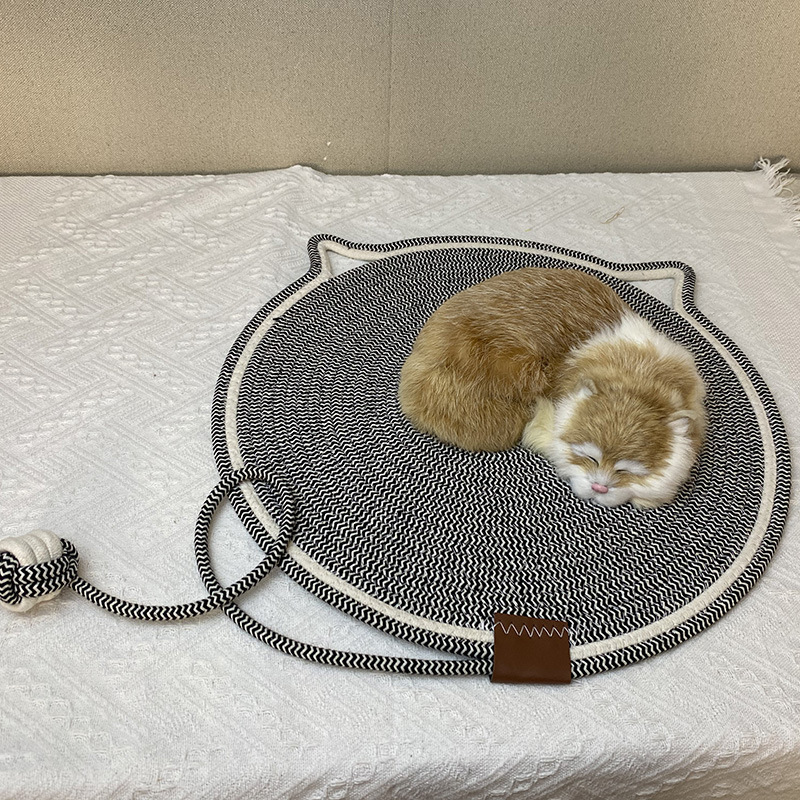 3 Pcs Grey Durable Cat Scratching Mat with Attached Toy Ball - Washable and Multi-Functional