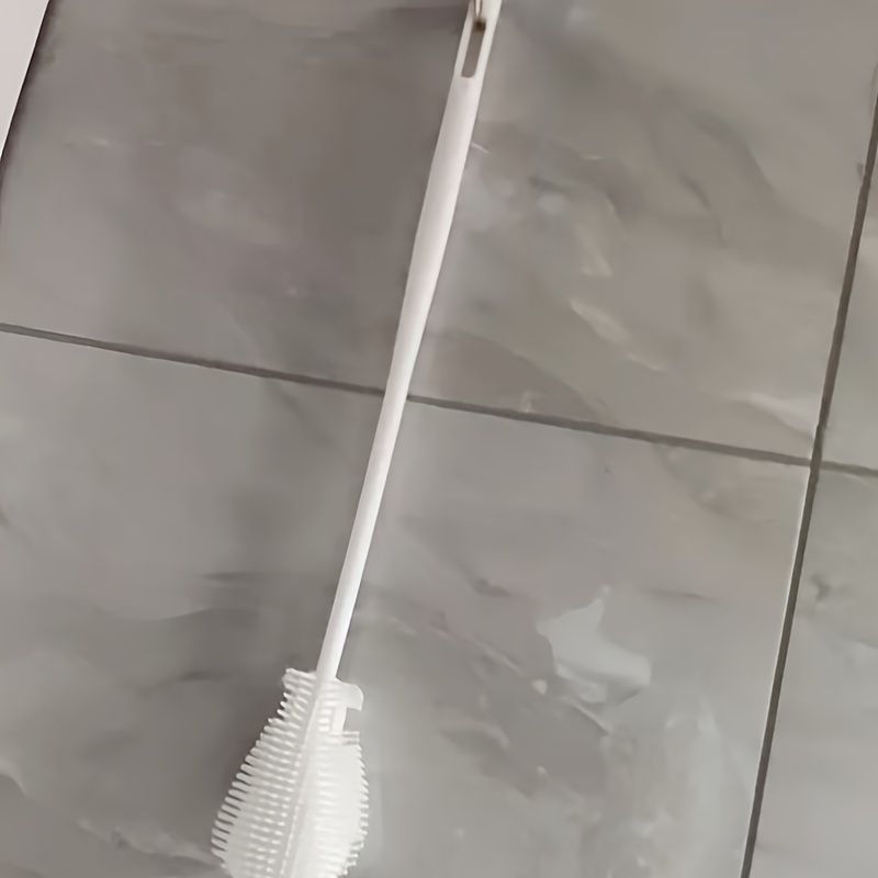 Household Long Handle Soft Cup Brush with Foldable Head - 360掳 Full Coverage Cleaning Brush for Kitchen Bottles and Cups, Portable Reusable Grip Manual Tool
