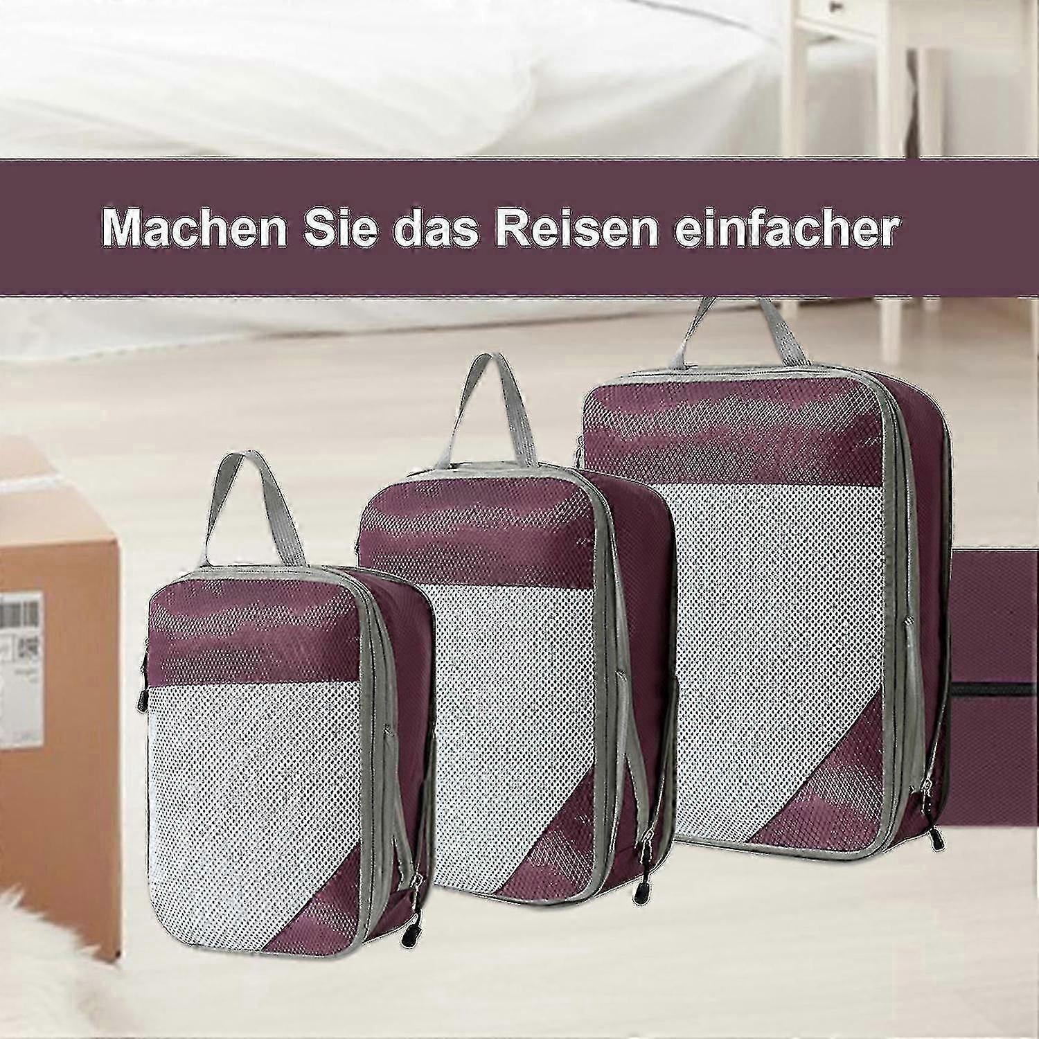 4pcs Extensible Compression Packing Cubes Suitcase Organizer for Travel — image 2