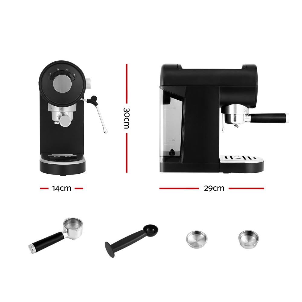 Devanti 20 Bar Coffee Machine Espresso Cafe Maker Black โ image 2