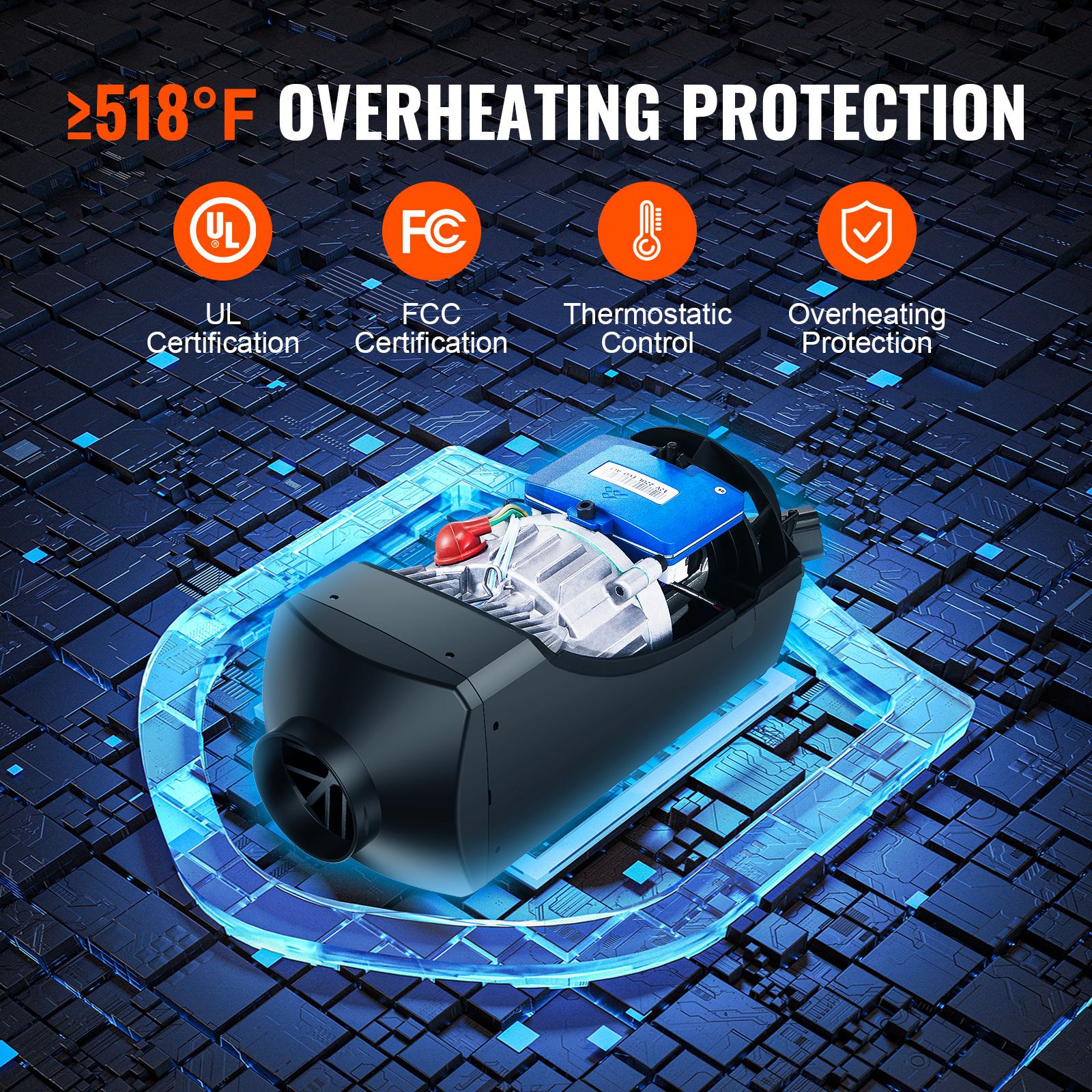 Bluetooth App Control Diesel Air Heater, 12V 2KW Diesel Heater with Automatic Altitude Adjustment, Remote Control and LCD, Diesel Parking Heater for RV Trailer — image 5