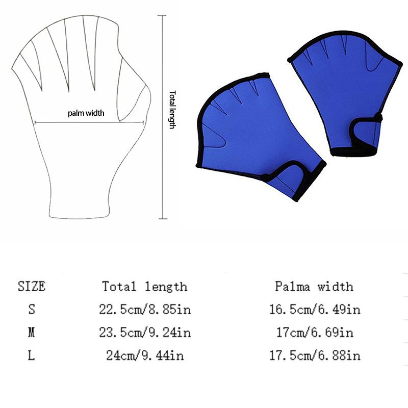 Swimming Training, Diving Equipment, Anti- Semi-fingered Gloves For Women And Boy Swimming Training Blue - L โ image 6