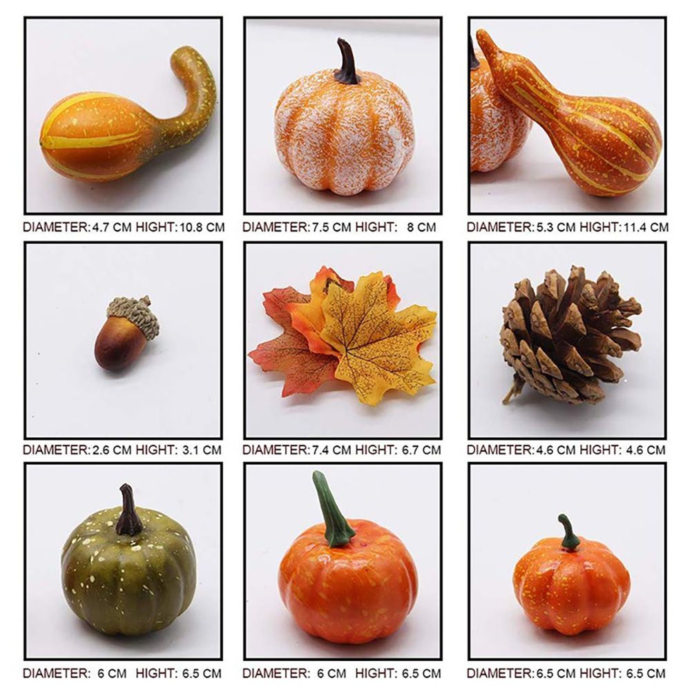 50pcs Halloween Decor Props Artificial Mini Pumpkin Berries Maple Leaf DIY Craft for Halloween Party Decoration — image 2