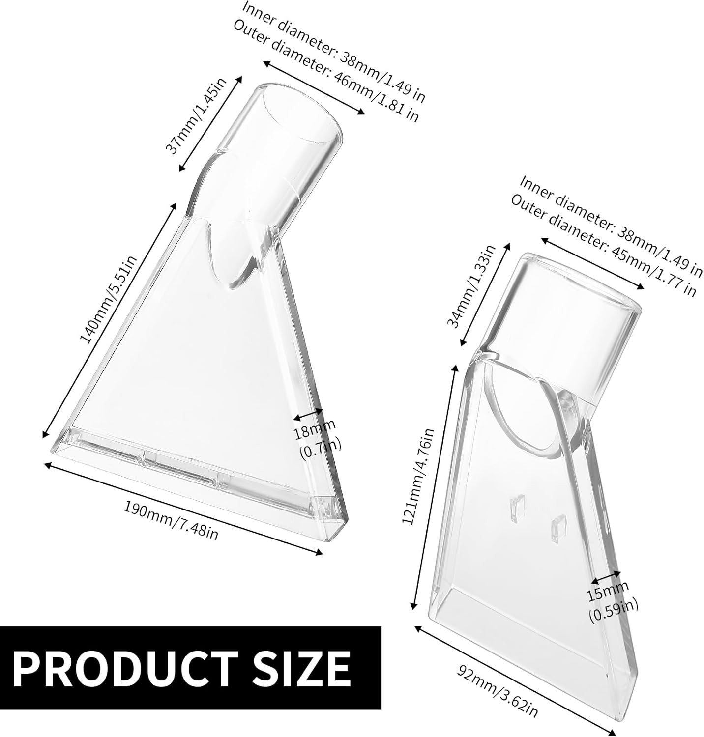 2 pieces of vacuum cleaner nozzles, upholstery nozzle sprayer spray extraction nozzle, washer nozzle hand nozzle for car care sofa carpet vacuum โ image 2