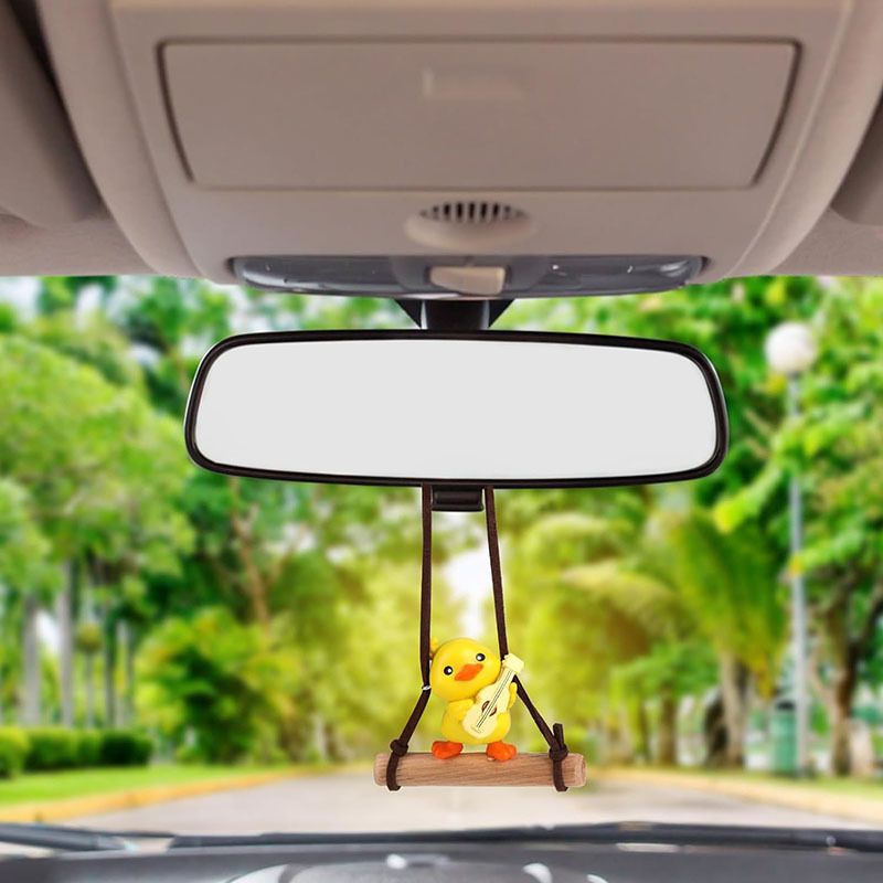 Swinging Duck Car Hanging Ornament, Cute Car Accessories for Women Interior, Rear View Mirror Accessories — image 5