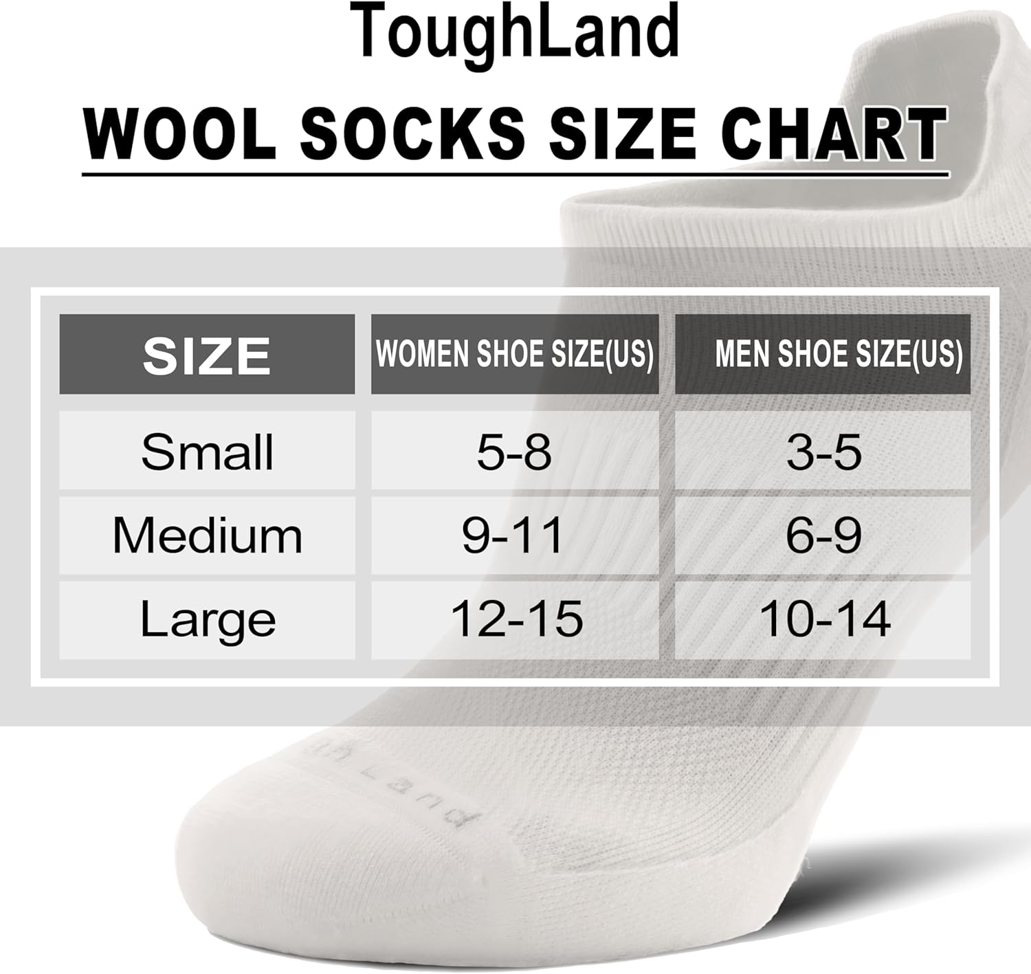 Toughland Merino Wool Socks for Men & Women – 80% Merino Wool, No Show, Lightweight, Chioned for Running, Hiking — image 5
