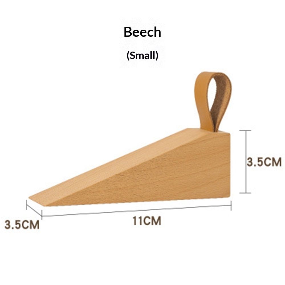 2Pack Wooden Door Stopper Non-Slip Security Wood Door Wedge with Leather Strap for Hanging Door Stopper, in House Bedroom Office Living Room Hotel Cabin（Beech — image 5
