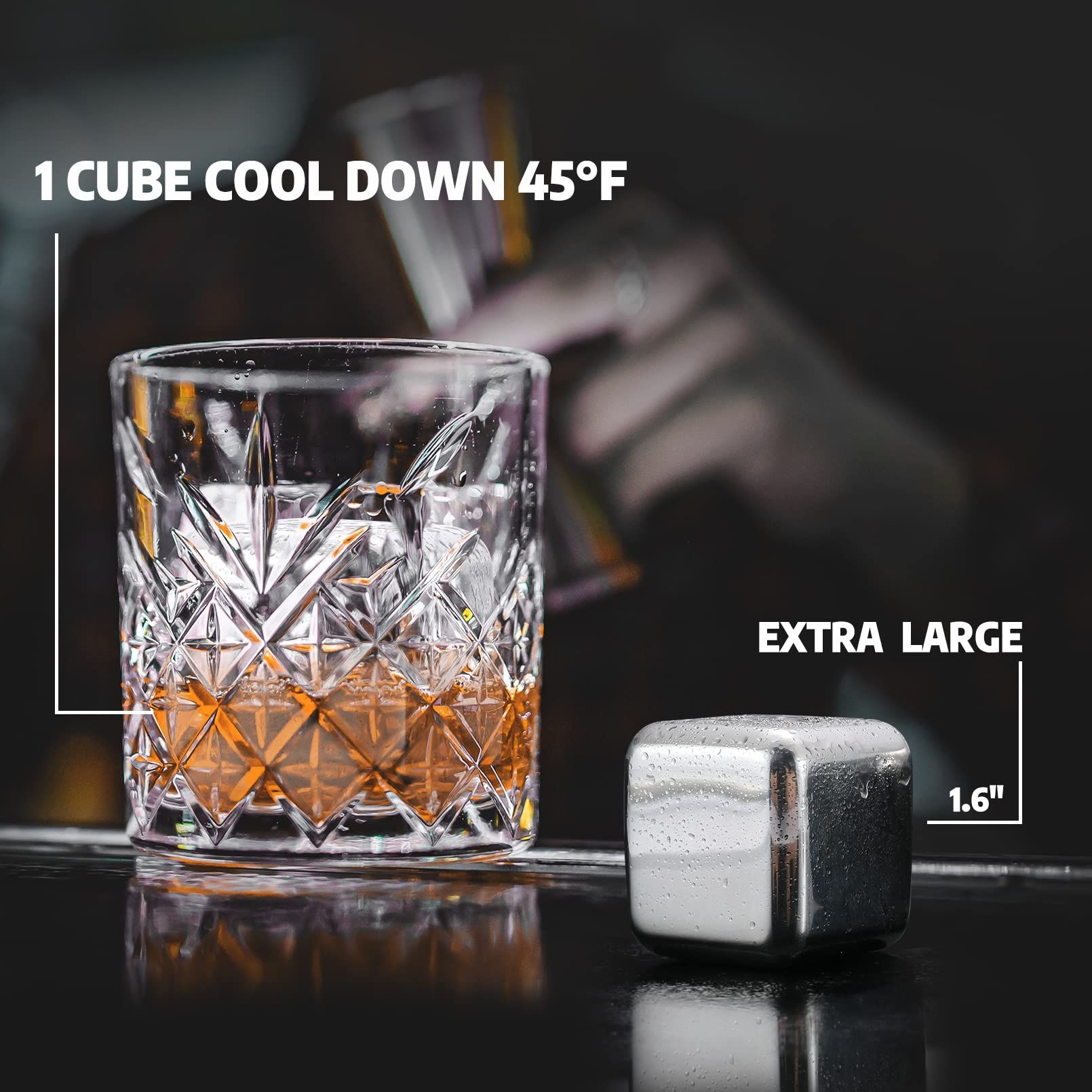 2 pcs Ice Cubes Reusable Stainless Steel for Coolers -Whiskey Stones -Chilling Rocks for Wine Drinkers- Coffee Ice Cube — image 5