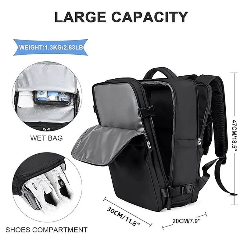 Waterproof Travel Backpack Outdoor Sports Shoulder Bag Hiking Camping Daypack - Beige — image 4