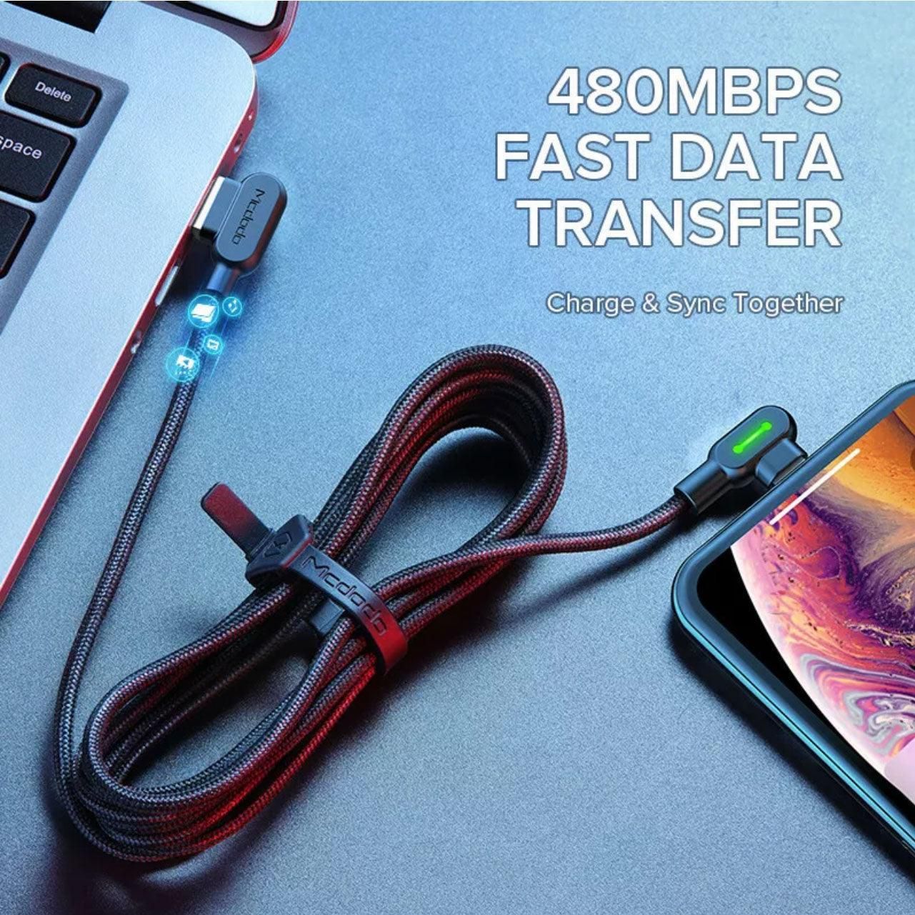 Mcdodo Fast Usb Cable Heavy Duty Charging Syn Charger Type-C 90 Degree Angle - 3m — image 4