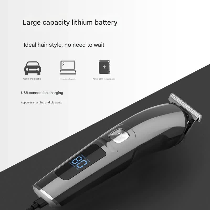 All-in-One Professional Men's Grooming Kit - IPX7 Waterproof Hair Clipper & Beard Trimmer with LED Display(Grey) — image 3