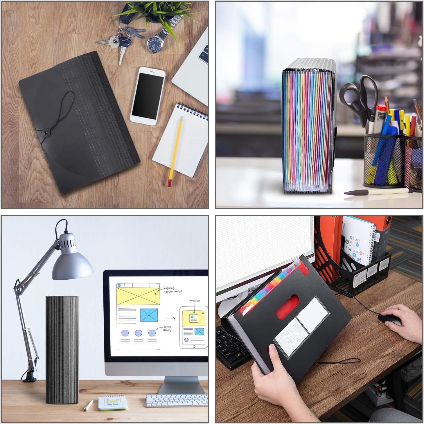File Organizer - 24-pocket expandable folder - A4 size accordion folder - expandable file organizer with cover - rainbow file organizer for file folders and โ image 6