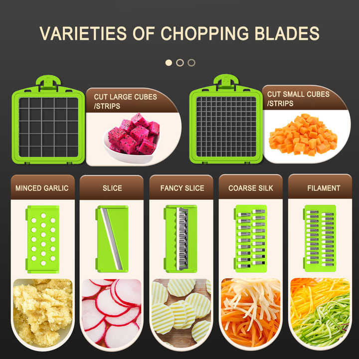 Black and white 14-Piece Multifunctional Vegetable Chopper and Slicer Set - Kitchen Cutting and Grating Tool โ image 3