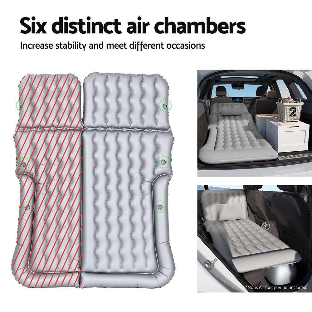 Weisshorn Car Mattress 175x130 Inflatable SUV Back Seat Camping Bed Grey โ image 5