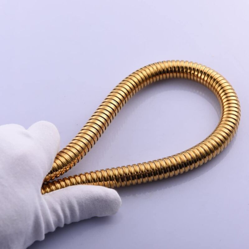 Gold Anti Kink Stainless Steel Flexible Shower Hose with Solid Brass Connector, 2M 78in — image 4