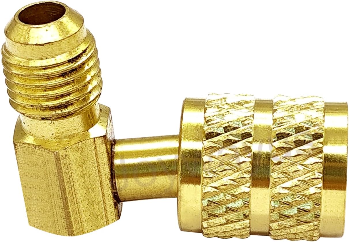 1/4" SAE Male to 5/16" SAE Female Flare Swivel Port 90 Degrees Elbow Adapter for R410A Mini Split HVAC System (Pack of 2) — image 6