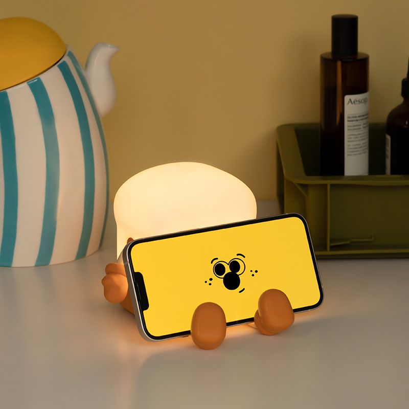 Rechargeable Cute Toast Bread Night Light Dimmable Table Lamp Phone Stand with Timer for Bedroom Bedside, Nursery Light Cute โ image 3