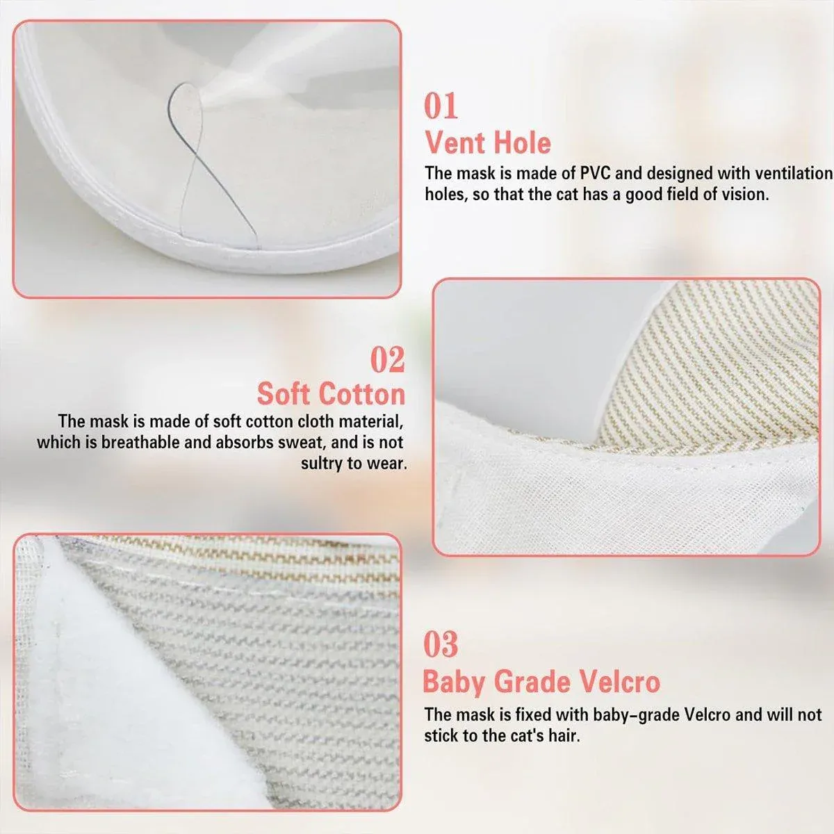 Breathable Pet Headgear Clear Cat Dog Mask Anti Bite Scratch Protective Gear - M — image 6