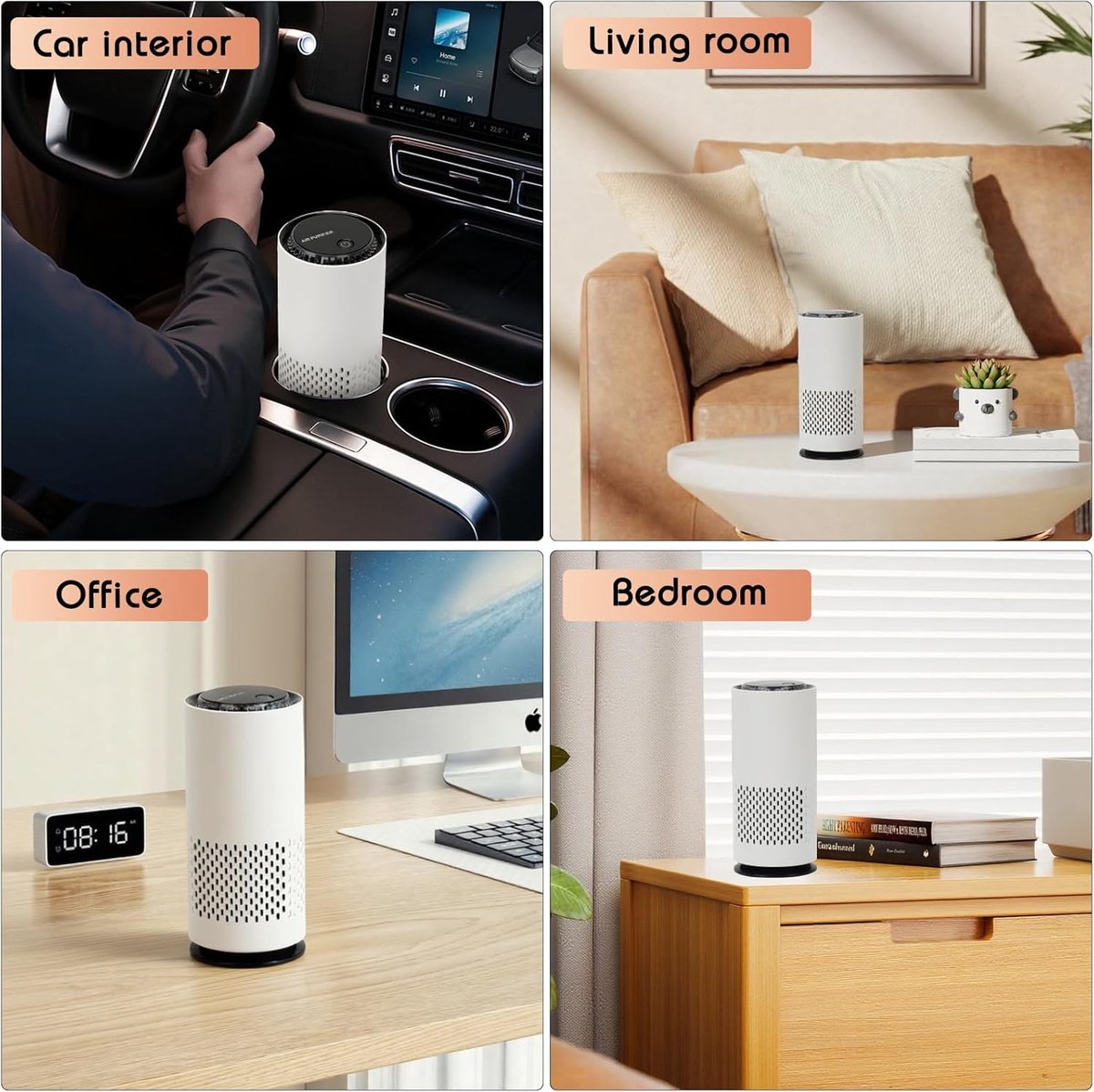 Air purifier - Negative ion air purifier - Air purifier for the home - Rooms up to 20 m² - Negative ion air purifier - Deodorizer - Ionizer - Wit — image 5