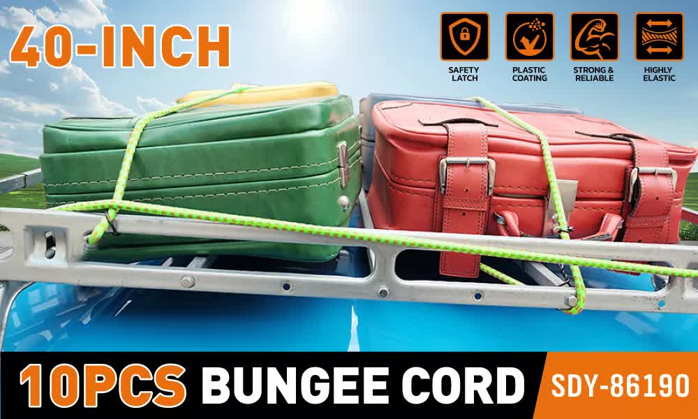 10-Piece Bungee Cords With Hook 40inch Outdoor Elastic Bungee Straps Luggage — image 2