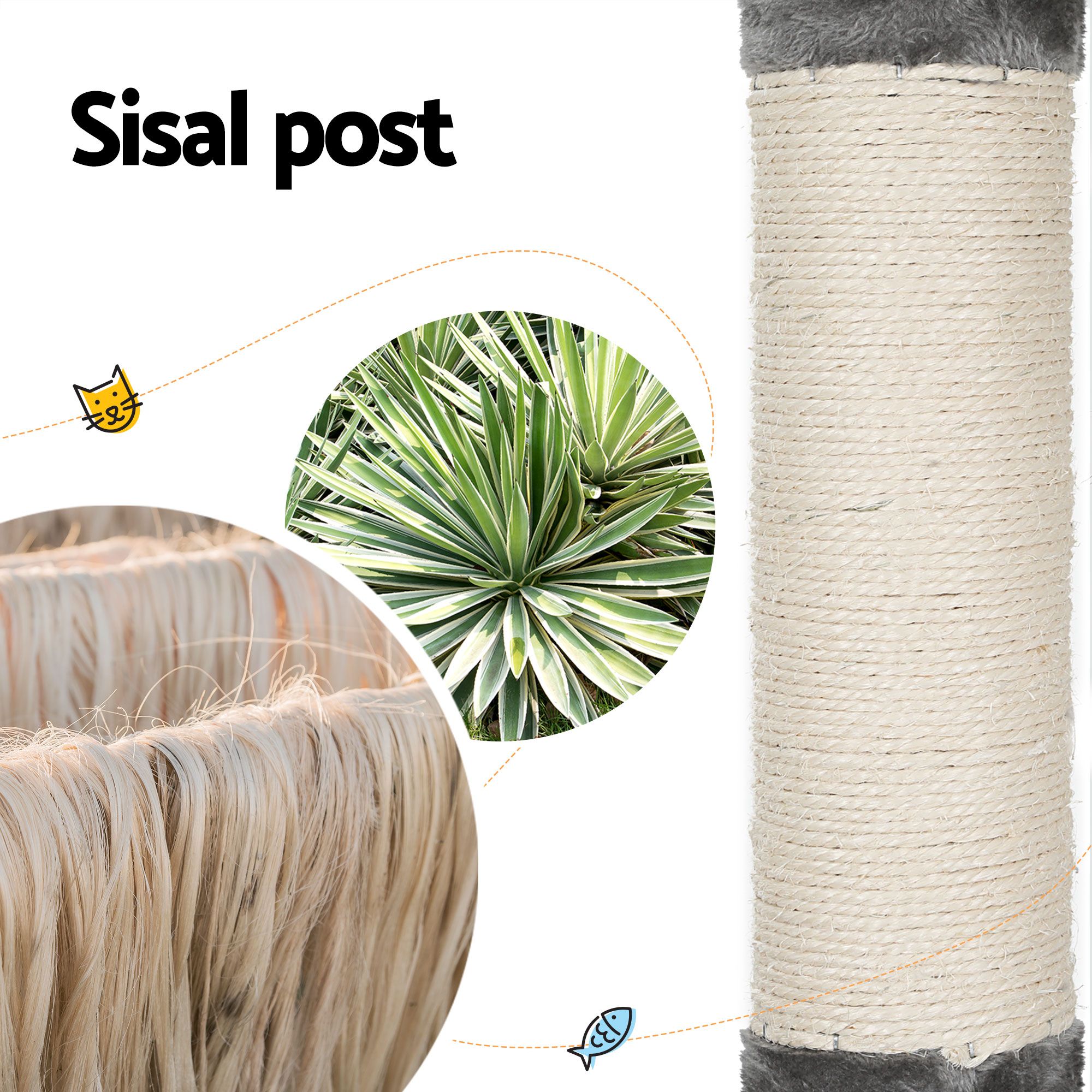 i. Pet Cat Tree 290cm Tower Scratching Post Scratcher Floor to Ceiling Cats Bed — image 6