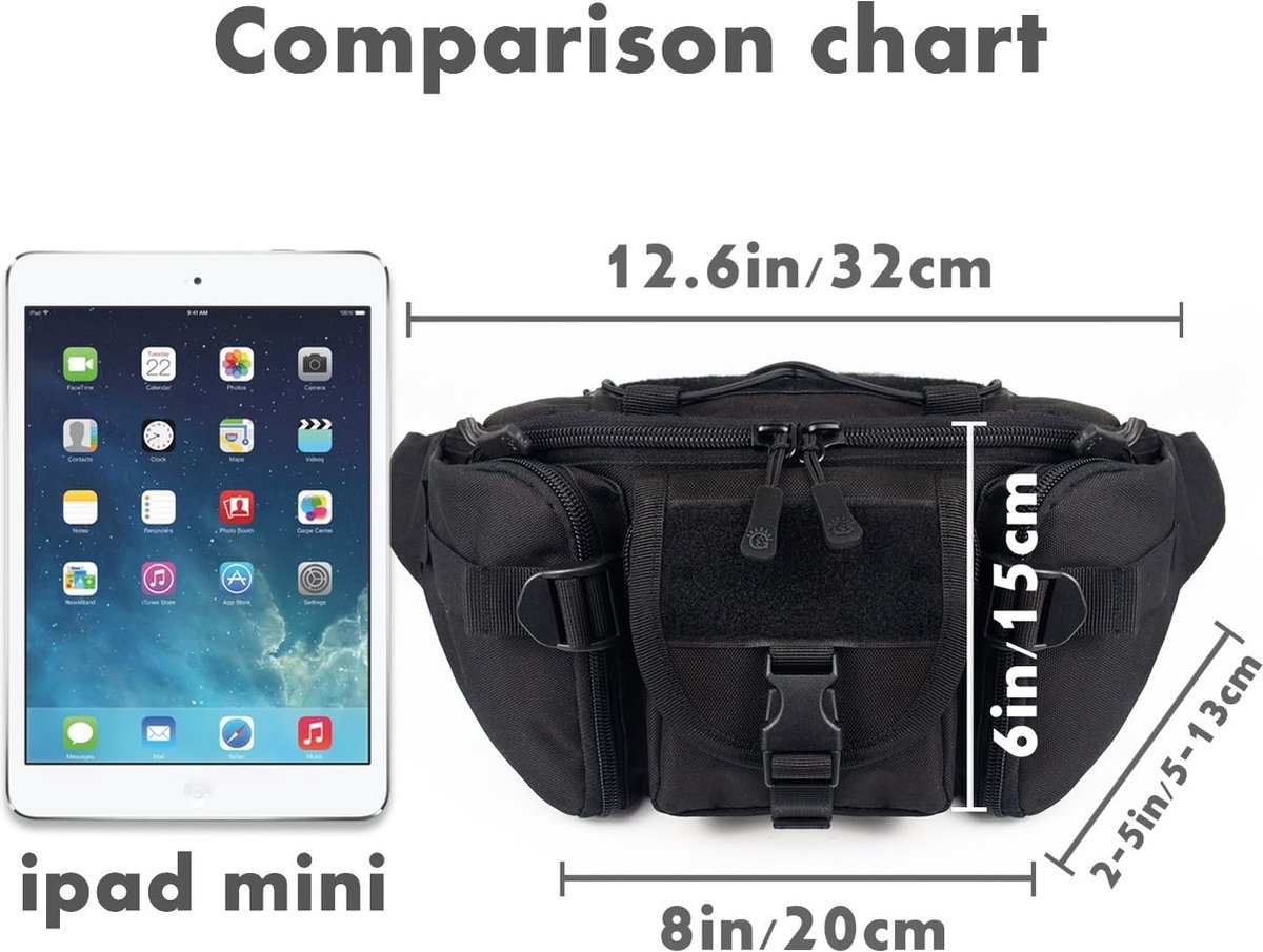 Waist Bag - Nylon Waist Bag - Waterproof - Large Capacity - Crossbody Bag - Multifunctional Sling Bag - Outdoor Anti-Theft - For Sports / Hiking / Cycling / — image 2