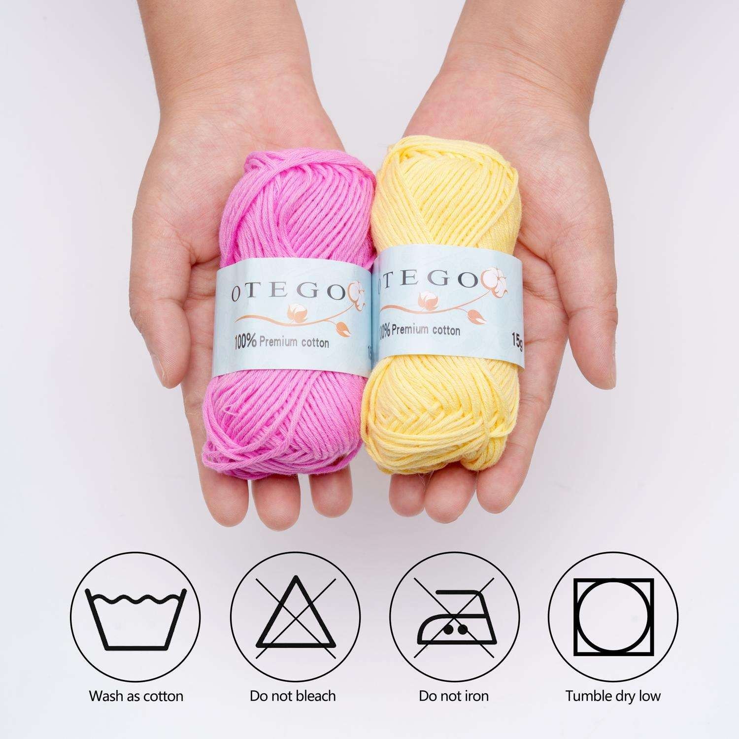 10-pack Cotton Knitting Crochet Yarn, 49m per roll, MultiColor — image 5